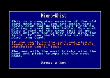Micro-Whist (UK) (1988) (PD)-Amstrad CPC